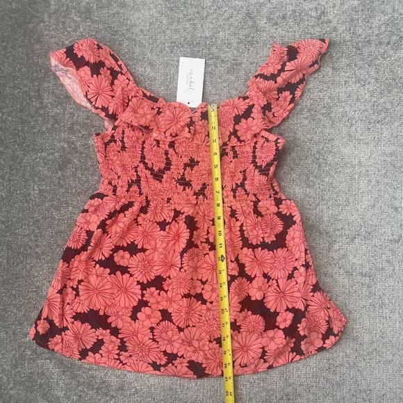 Isabel Maternity Shirt Womens Small Salmon Floral Off Shoulder Lightweight NEW - Picture 7 of 8